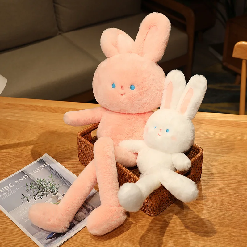 50-100cm Cartoon Rabbit With Long Legs Plush Toy Stuffed Cute Animal Bunny Doll For Pet Girlfriend Kid Son Daughter Gift