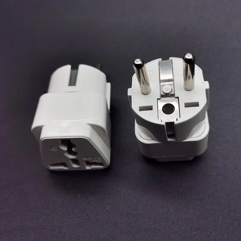KR EU Plug Adapter 2 Pin US UK To Europe Korea German France Travel Power Electrical Socket Outlet |