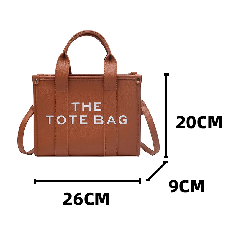 2023 Ladys The Tote Handbag Women's Letter Print Medium Commuter Briefcase Shoulder Bags Quality Pu Leather Female Crossbody Bag