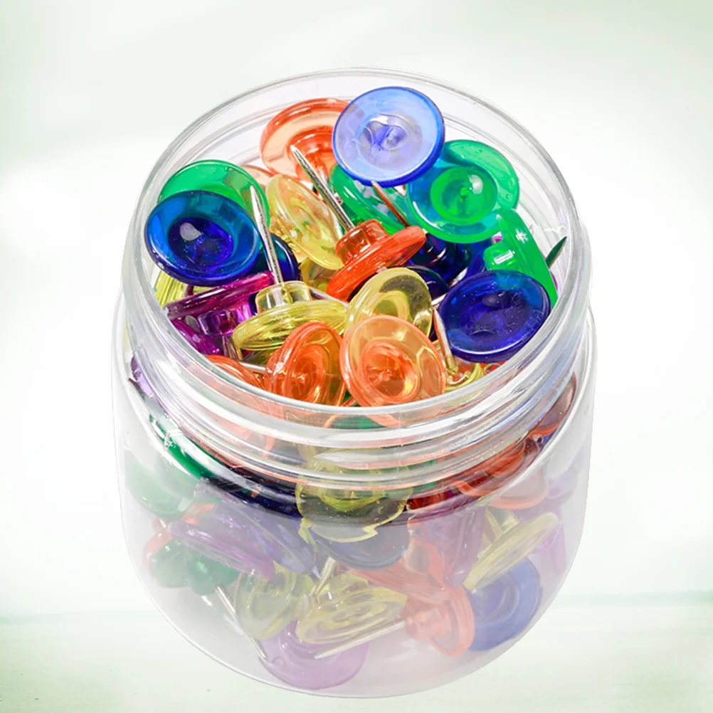 

100PCS Per Set Map Pin Colorful Pushpins Map Push for Dialy Use School Home Office