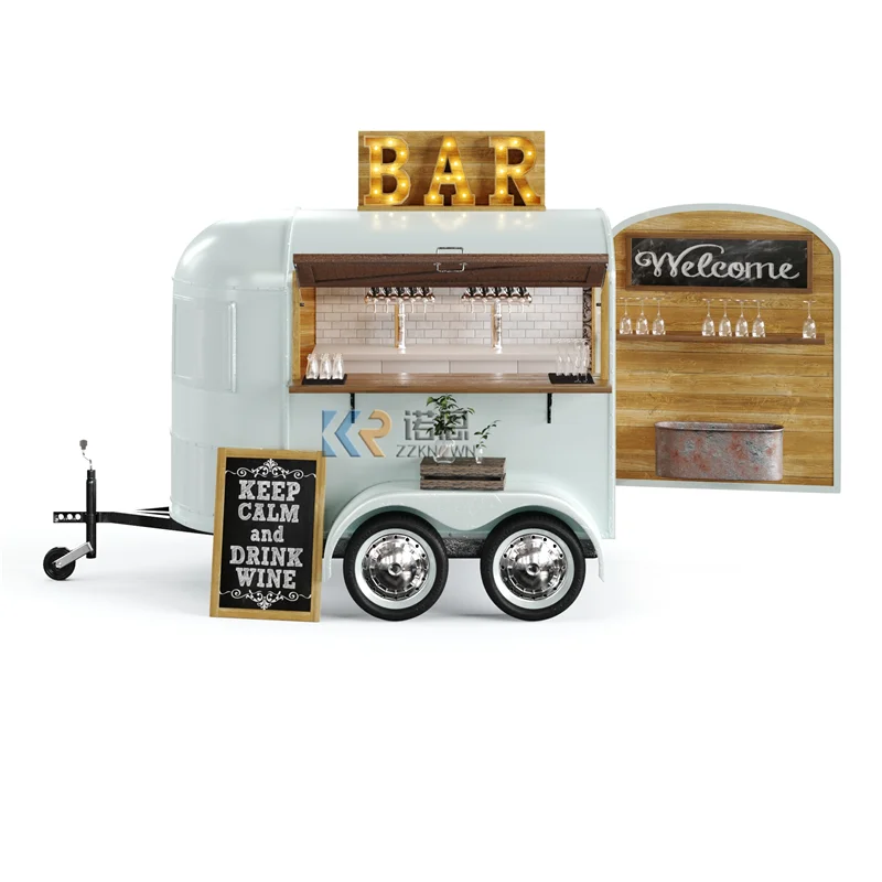 

Custom Flower Cart Food Truck Wedding Cart Mobile Coffee Bar Vintage Horse Box Trailer for Sale USA