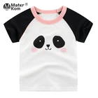 Футболки для девочек с мультяшным принтом панды, модная детская одежда, мягкие хлопковые повседневные топы, летняя одежда для детей
