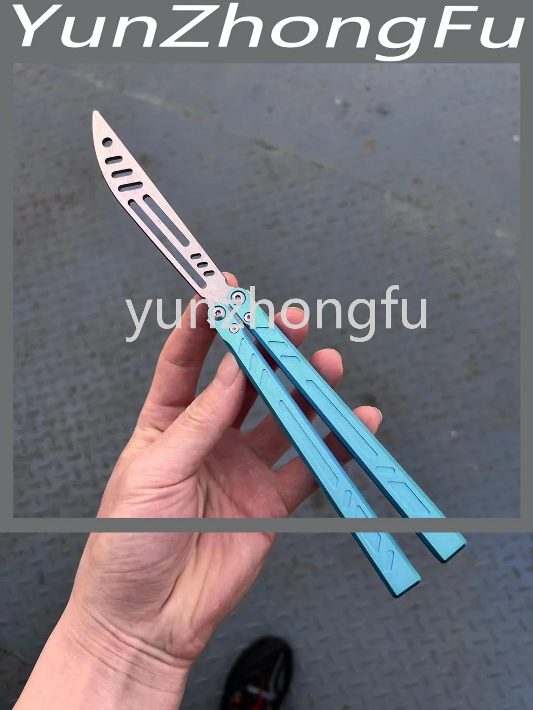 Aluminum Slot Barebone Trainer Armed Shark Clone EDC Butterfly Training Knife Folding Knife