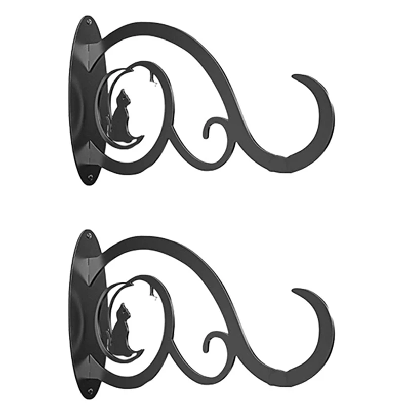 

2 Piece Garden Iron Hook Bracket Black For Outdoor Indoor Hanging Plants Supplies