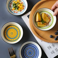 ethnic style retro ceramic plate cake desserts small plate seasoning dish soy sauce dish saucer dish