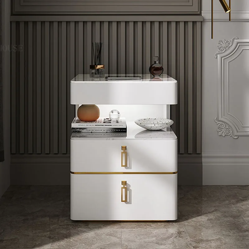 

Скандинавские дизайнерские тумбочки, роскошные креативные прикроватные столики с беспроводной зарядкой, умная многофункциональная домашняя мебель mesilla