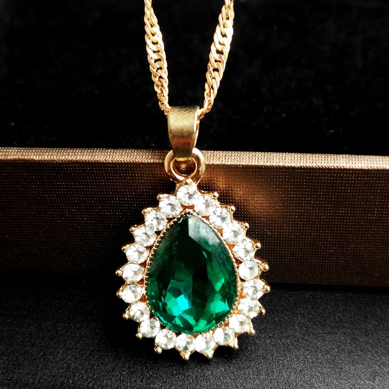 Ювелирные наборы для женщин ожерелья серьги костюмы ювелирные изделия зеленое