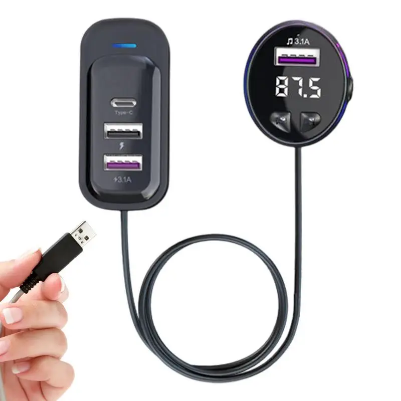 

FM Transmitter Blue Tooth For Car Mp3 Player Rear Seat Expansion Fast Charging Lossless Sound Quality For Off-Road 24V Truck