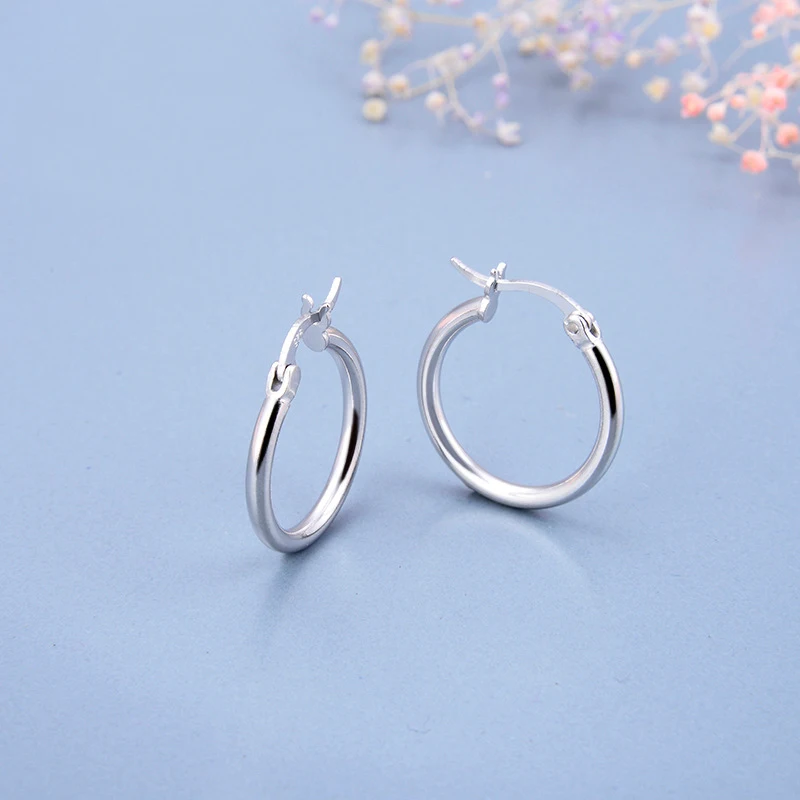 

Ventfille 100% 925 Sterling Silver Hoop Earring for Women Girl Man Gift Temperament Hipster Jewelry Drop Ship Wholesale