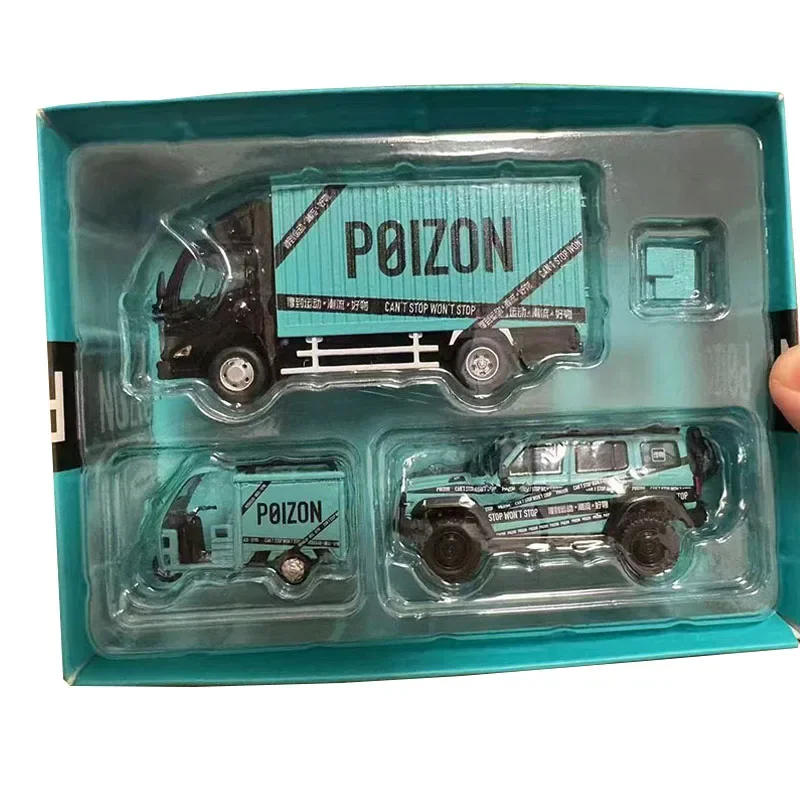 XCARTOYS 1:64 Кол-именный ящик грузовик экспресс-трехколесный велосипед набор модель