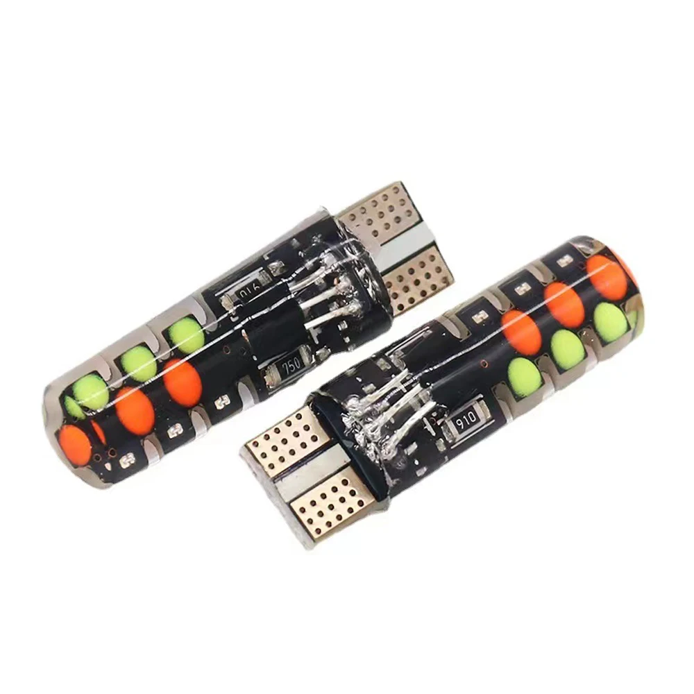 194 x RGB W5W светодиодный лампы 168 T10 COB 18SMD стробоскопическая вспышка для автомобиля фотолампа для номерного знака разноцветная Автоматическая индикаторная лампа