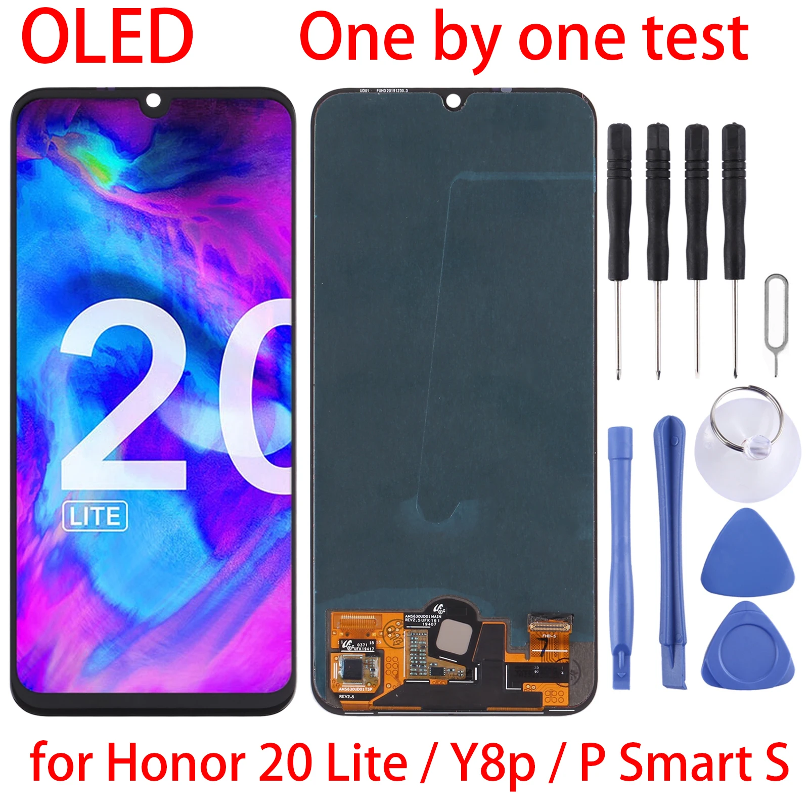 OLED Material LCD Screen and Digitizer Full Assembly for Honor 20 Lite / Y8p / P Smart S