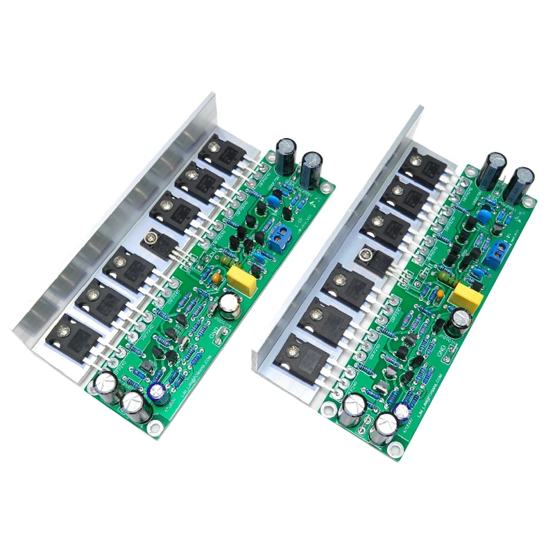 

2pcs New L15 MOSFET stereo HiFi Amplifier Board With Heatsink 2 Channels AMP 300W 8R CLASS AB IRFP240 IRFP9240