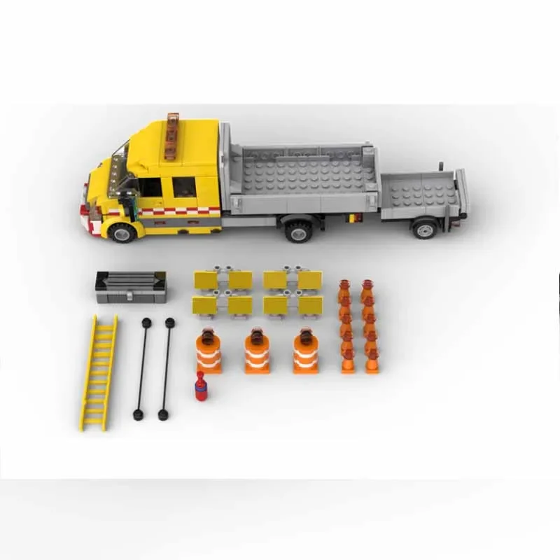 MOC- 155105 Большая двойная кабина планшетный фургон шпилька для транспорта голова