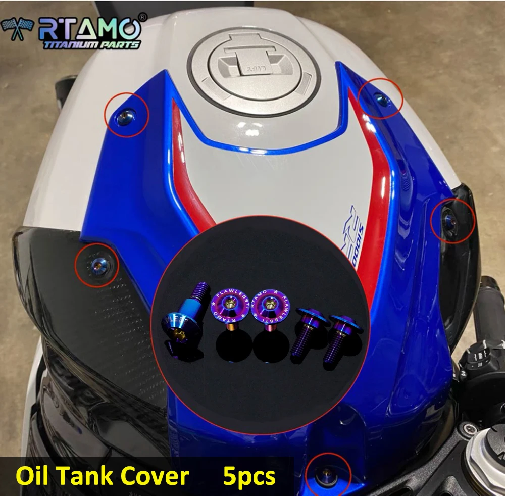 RTAMO Болты из титанового сплава, гайка маятника, спойлер, крышка картера двигателя, винт передней педали для BMW S1000RR 2021-2023, модификация