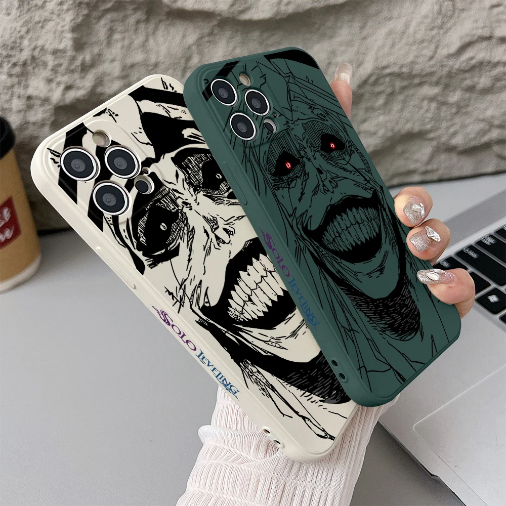 Фото Чехол для телефона Solos Leveling Face для iPhone 17, 17e, Air 16, 16e, 15, 14 Plus, 13, 12 Mini, 11 Pro Max, силиконовый чехол из ТПУ с прямыми краями №1