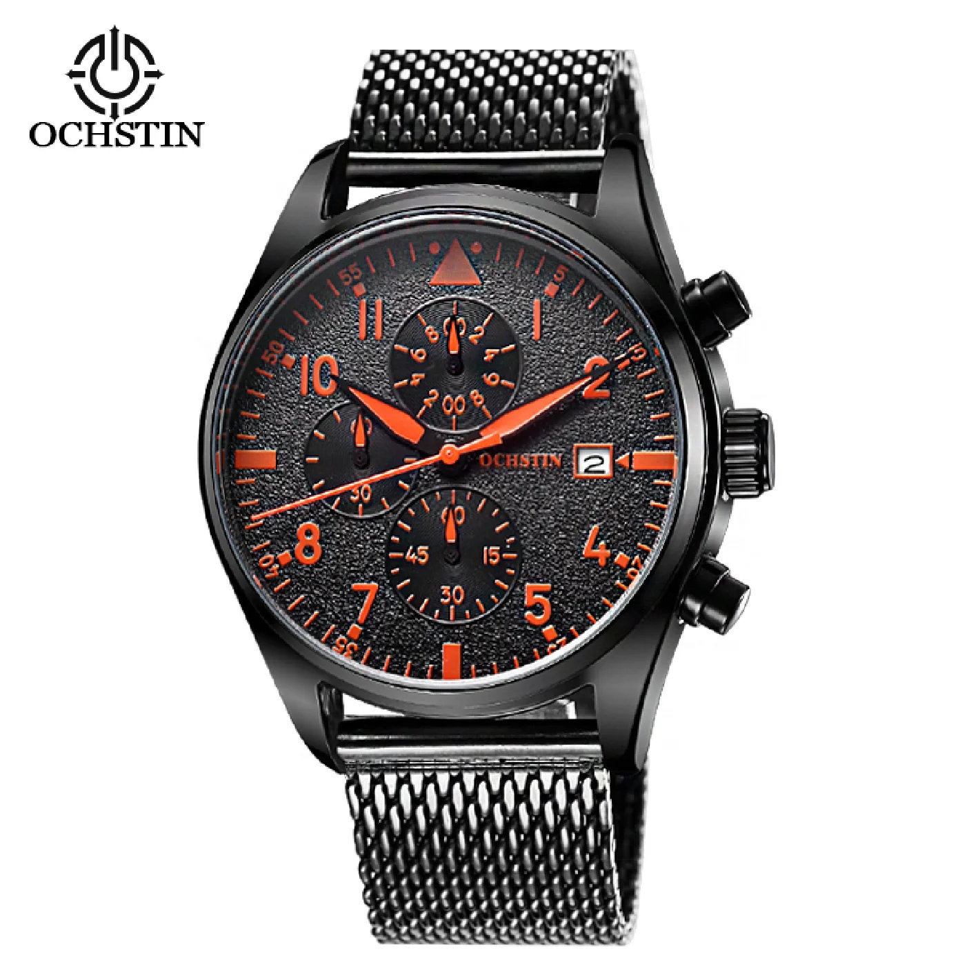 

OCHSTIN Men Pilot Watches Luxury Stainless Steel Waterproof Chronograph Fashion Sport Quartz Watches For Men Relogio Masculino