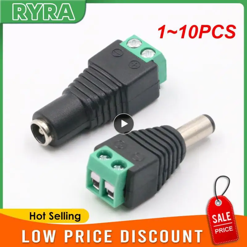 

1~10PCS Cameras 2.1mm x 5.5mm Female Male DC Power Plug Adapter For 5050 3528 5630 5730 Single Color LED Strip Light