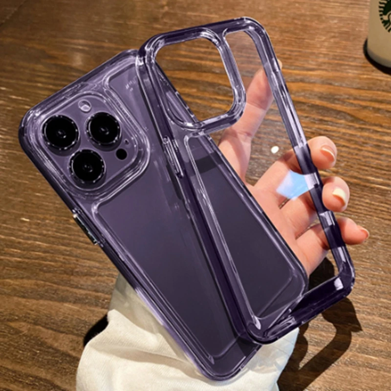 Luxury Shockproof Clear Phone Case For iPhone 14 13 12 11 Pro Max X XR XS 7 8 Plus Transparent Silicone Bumper Shockproof Cover