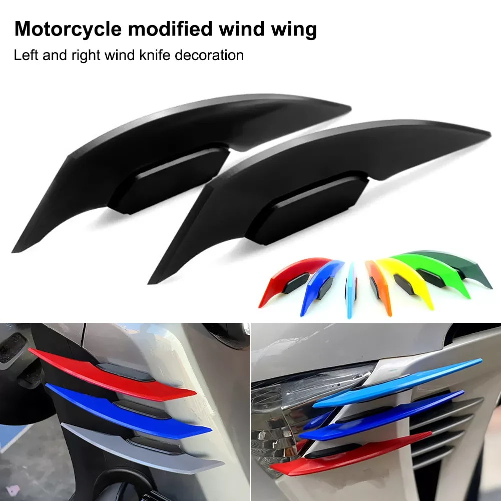 

Pair Motorcycle Winglet Aerodynamic Spoiler Wing Kit Spoiler Motorbike Decoration Sticker Universal