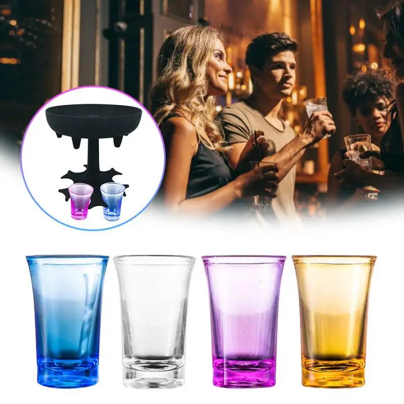 

New 5 Shot Glass Dispenser Holder Carrier Caddy Liquor Dispenser Party Beverage Drinking Games Bar Cocktail Wine Glass Bar Sets