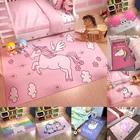 декор в комнату девушки коврик детский декор для спальни Коврик в стиле аниме с рисунком розового единорога, фланелевый 3D-коврик для игр, детские коврики для комнаты, Ползания, напольный коврик, украшение гостиной
