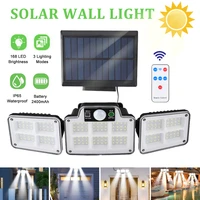 5000w solar led light outdoor 228 led solar lamp waterproof motion sensor solar outdoor light 6000 mah garden indoor street lamp