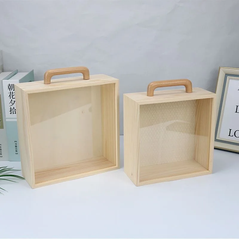 

Acrylic transparent wooden tote box Mother's Day Dragon Boat Festival gift box wedding bridesmaid with hand gift box