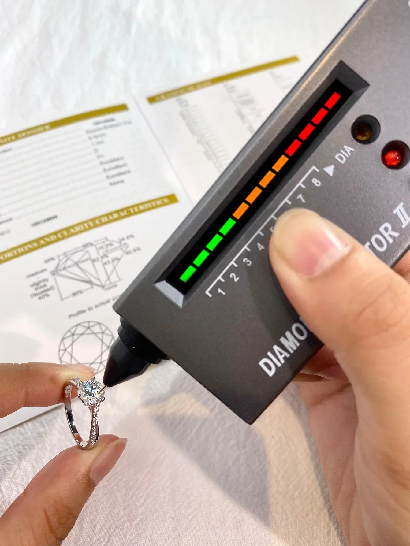 1CT красочные кольца с бриллиантами из муассанита для женщин GRA сертифицированное