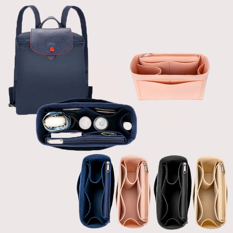 NEW Soft Pouch Organizer Felt Insert Bag Inner Bag Handbag Insert Bag Purse LinerFor Longchamp Le Pliage Backpack Storage Bag