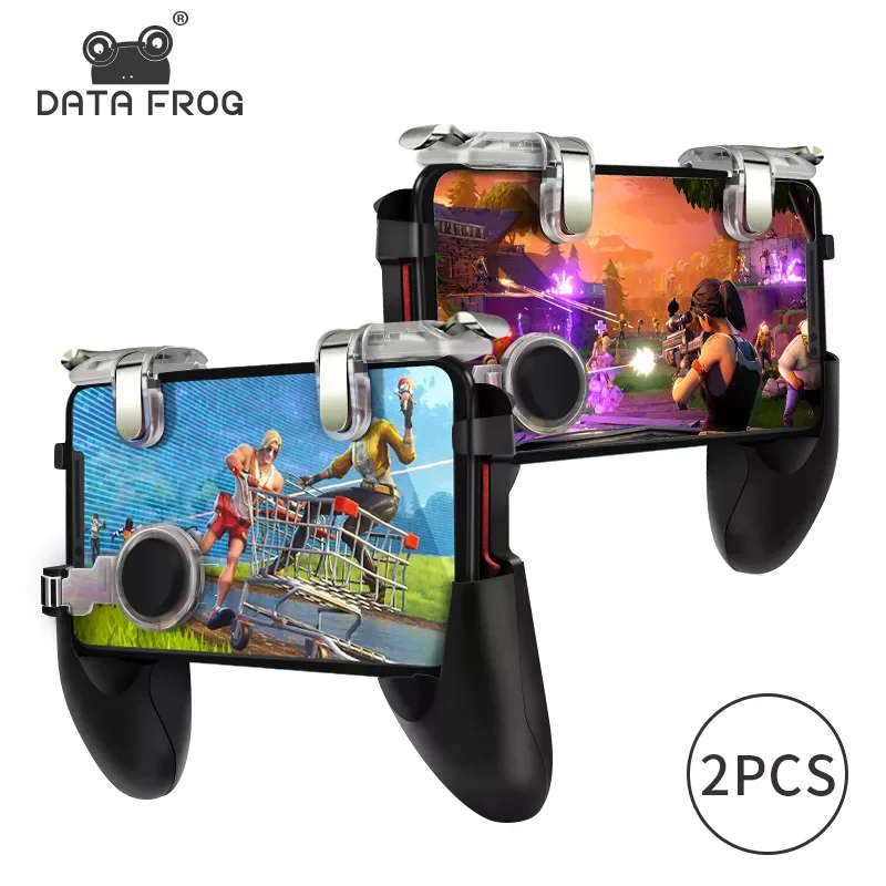 

NEW2023 DATA FROG 2 Pack Mobile Controller Trigger Game Fire Button Phone Joystick For PUBG For IPhone 7 8 Plus X For Xiaomi And