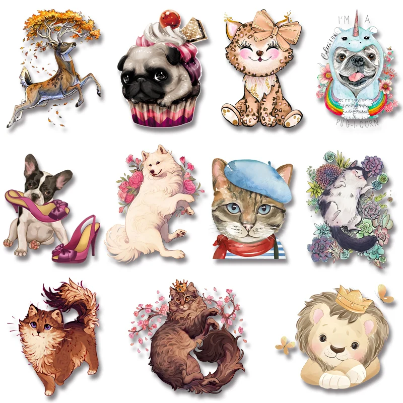 

Simple and Beautiful Small Clear Animal Pet Cat and Dog Cute Pattern Iron On Transfer on Jackets Bags Socks Pillow Clothes