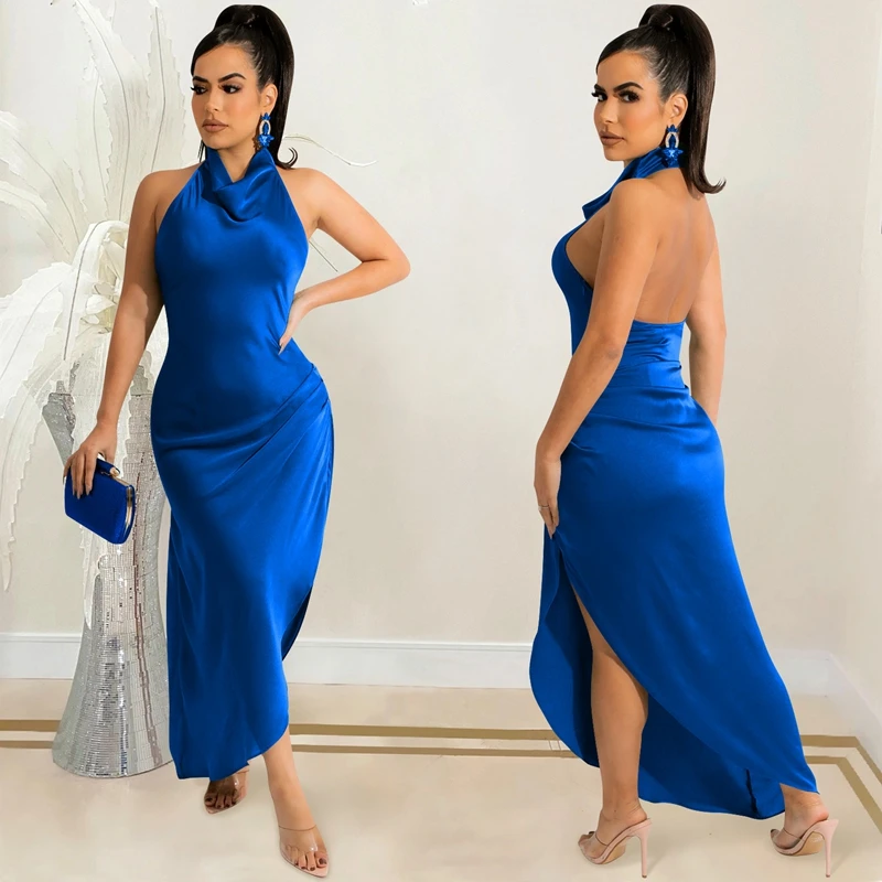 

Sexy Dress Spring Irregular Split Backless Sleeveless Nightclub Party Maxi Dresses for Women Casual Gothic Clothes Wholesale