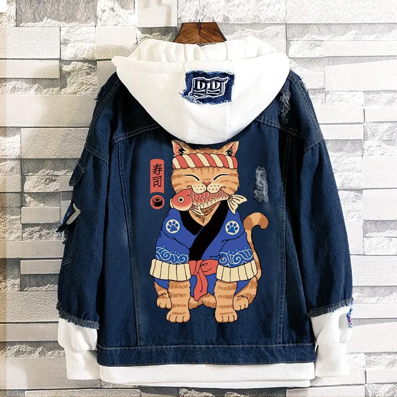 Женская толстовка в стиле хип-хоп с японским мультяшным принтом - купить по