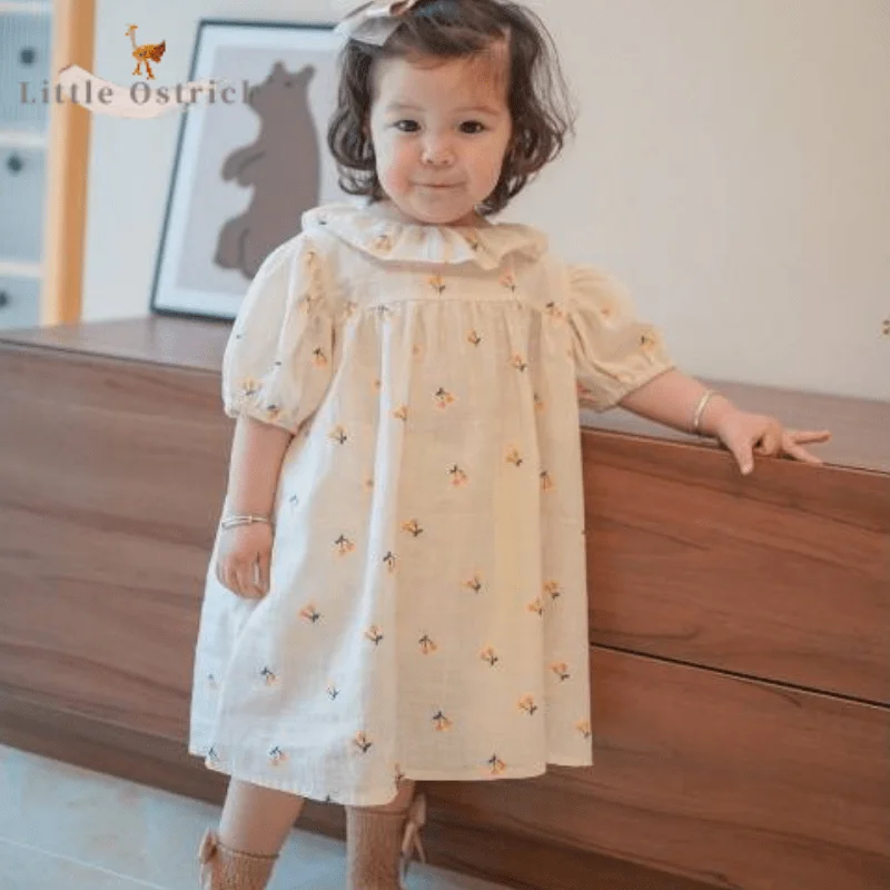 

Newborn Baby Girl Cotton and Linen Clothes Set Dress+Short Infant Toddler Child Clothing Suit Summer Dress Baby Clothes 9M-5Y