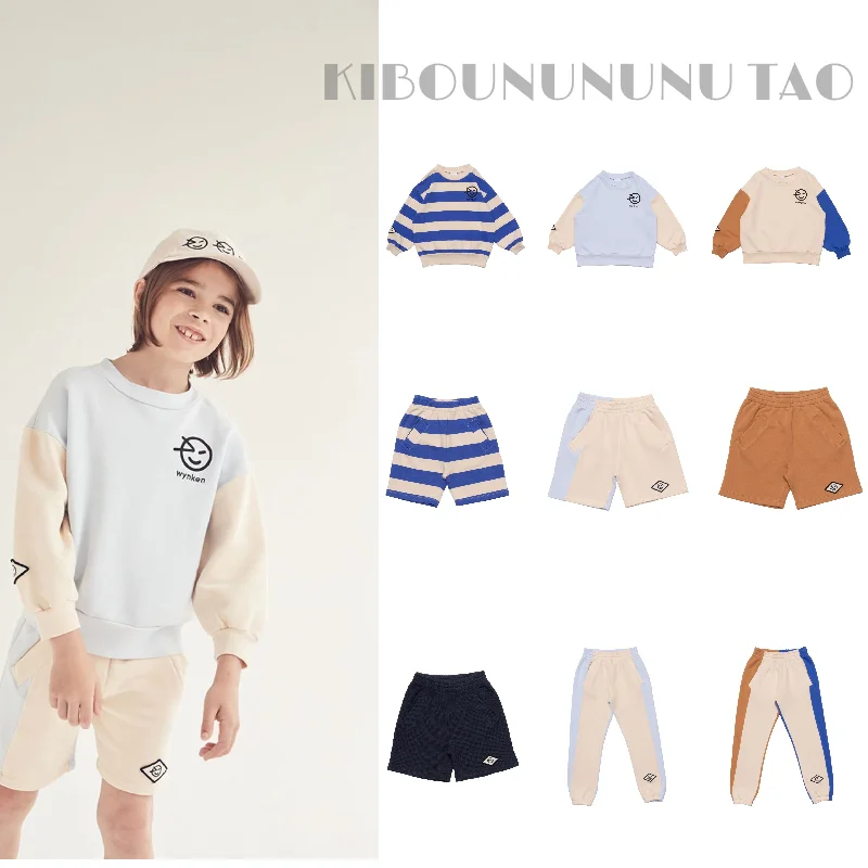 

KIBOUNUNUNU TAO 2022wyn spring and summer children's sweater sweater suit casual beach shorts kindergarten five-point pants