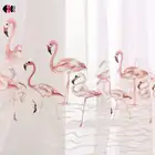 Прозрачные шторы с вышивкой фламинго для гостиной, розовые, серые, лебедь, любовь, птицы, вуаль, перо, романтика, кафе, стирка, портьеры