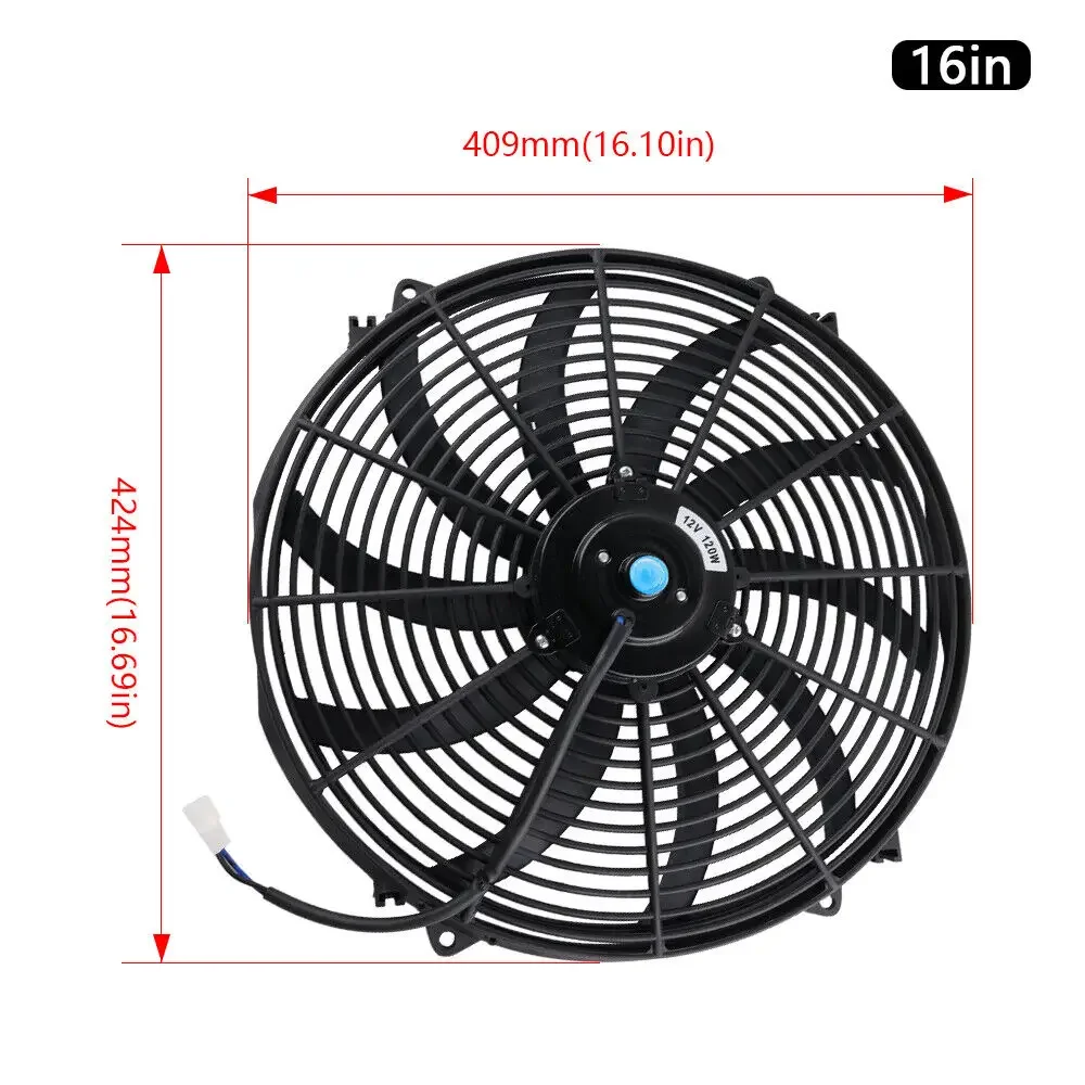 Система охлаждения двигателя для гоночного автомобиля 16 дюймов 12 В 120 Вт