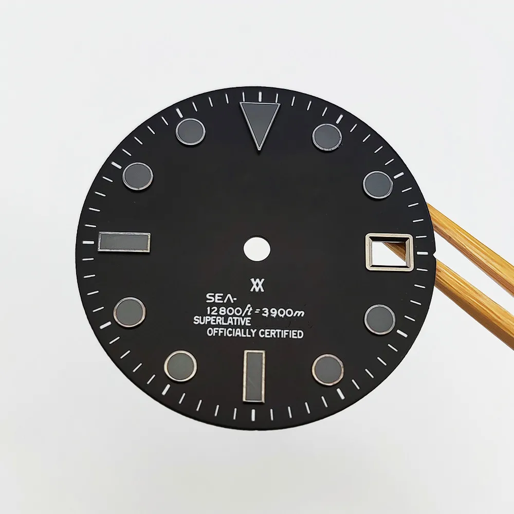 28.5MM watch dial black nail suitable for Japanese NH35/36 movement SKX007 modification parts Date NH35 dial case
