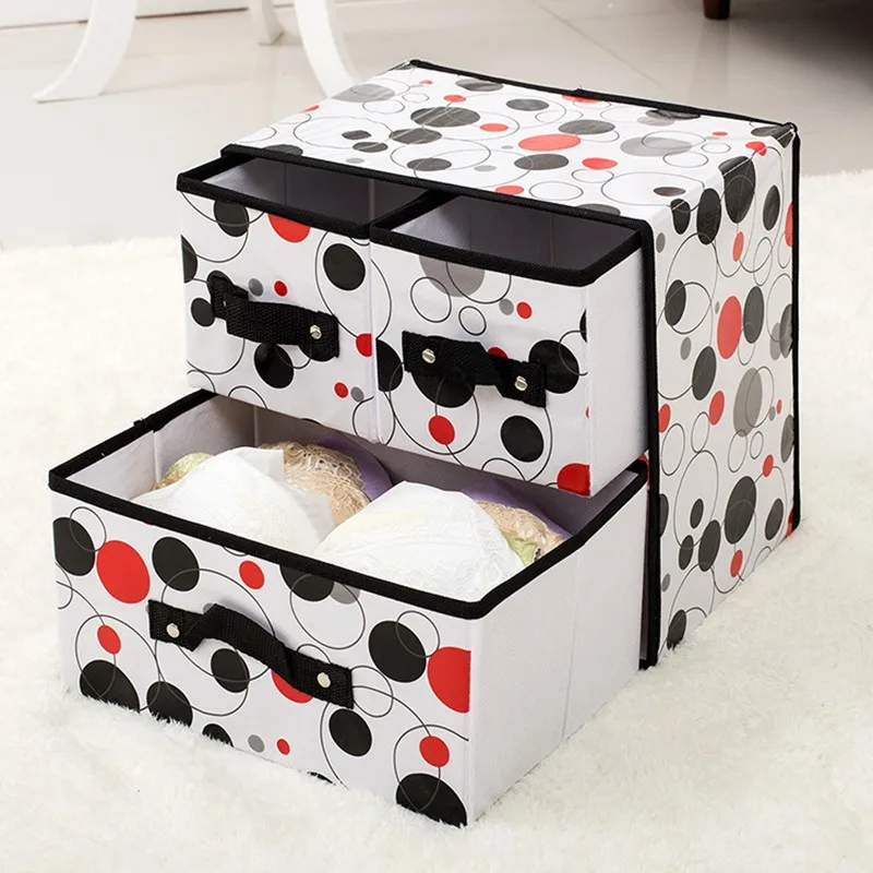 

Home Clothing Wardrobe Color Non-woven Fabric Drawer Box Underwear Socks Waterproof Folding Desktop Sundry Foldable Storage Bags