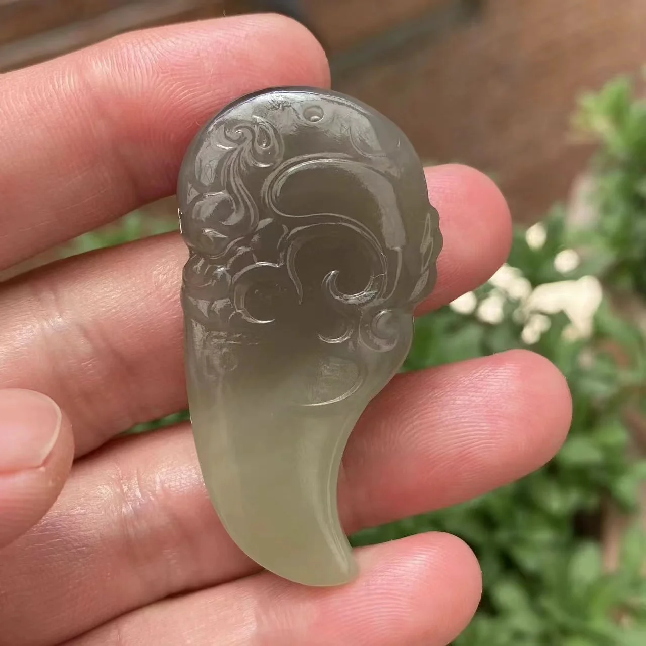 Натуральный 100% натуральный зеленый нефритовый кулон ожерелье с резьбой в виде