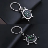 1pc mini traffic light car key ring chain classic 3d zinc alloy english compass keychain men women keyring creative pendants