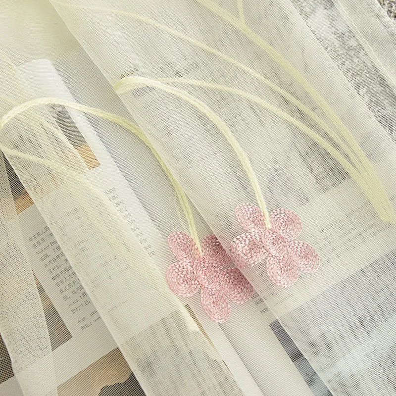 Тюль с вышивкой в деревенском стиле белый тюль для гостиной занавески