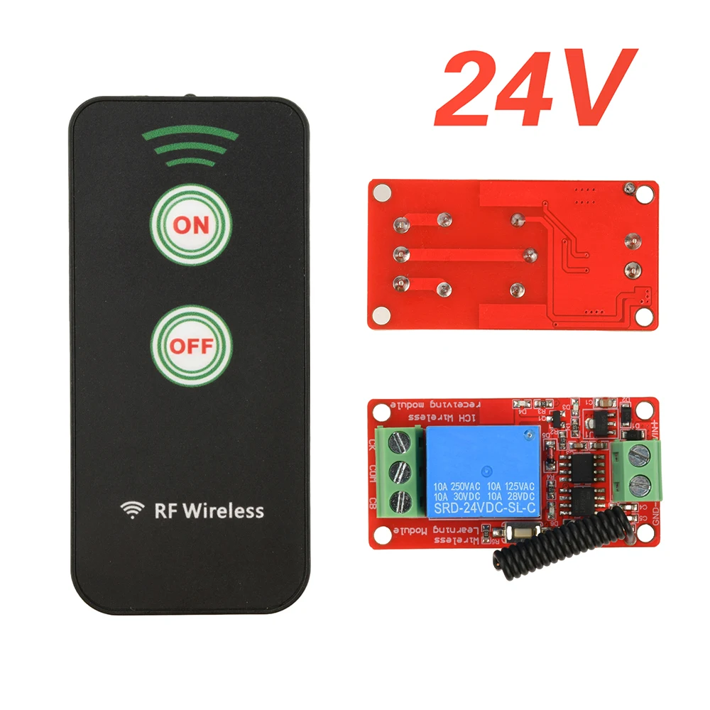 DC 5 В 12 В 24 В беспроводной пульт дистанционного управления приемник-переключатель 1 канал 433 МГц релейный модуль Jog самоблокирующийся режим блокировки