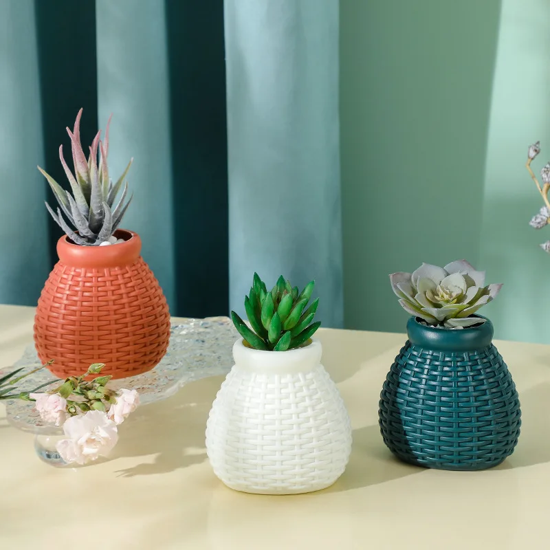 

Пластиковые вазы в скандинавском стиле, Современная ваза из искусственного ротанга, настольный контейнер для цветочной композиции, гостиная для украшения дома
