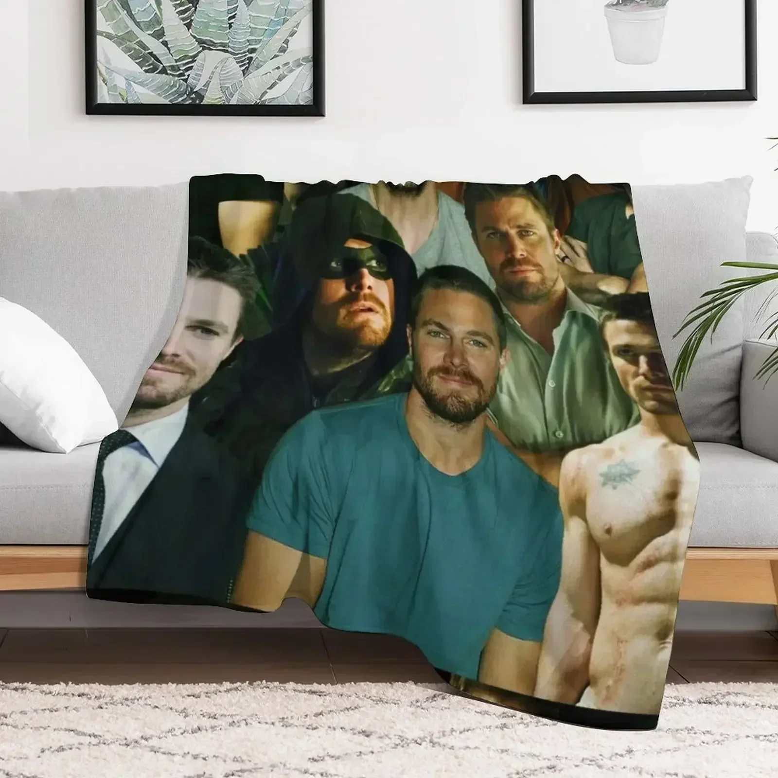 Стивен Амел коллаж со стрелкой дизайн дани 2022 декоративное одеяло для дивана