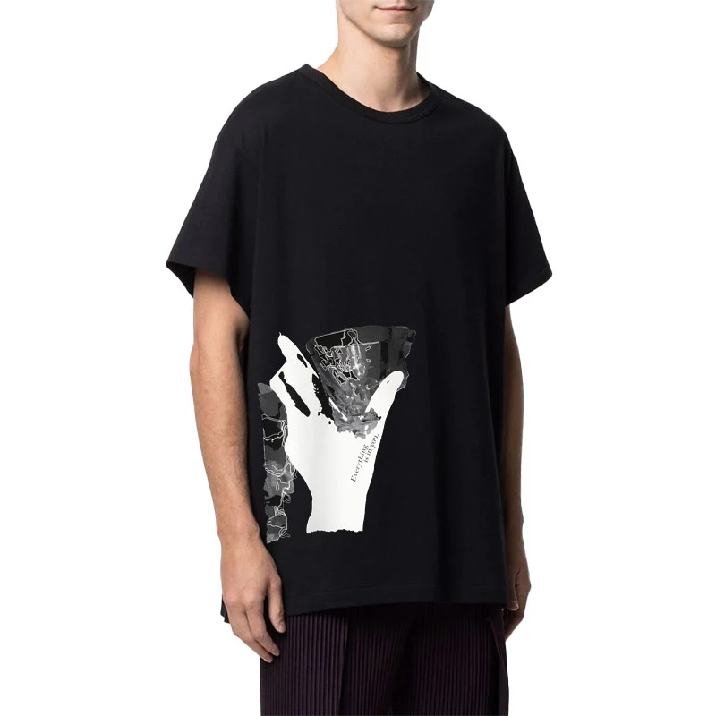 

Мужская футболка Yohji Yamamoto, коллекция Лето 2023 года, ограниченная серия для женских топов с коротким рукавом и принтом на тему 4-й годовщины