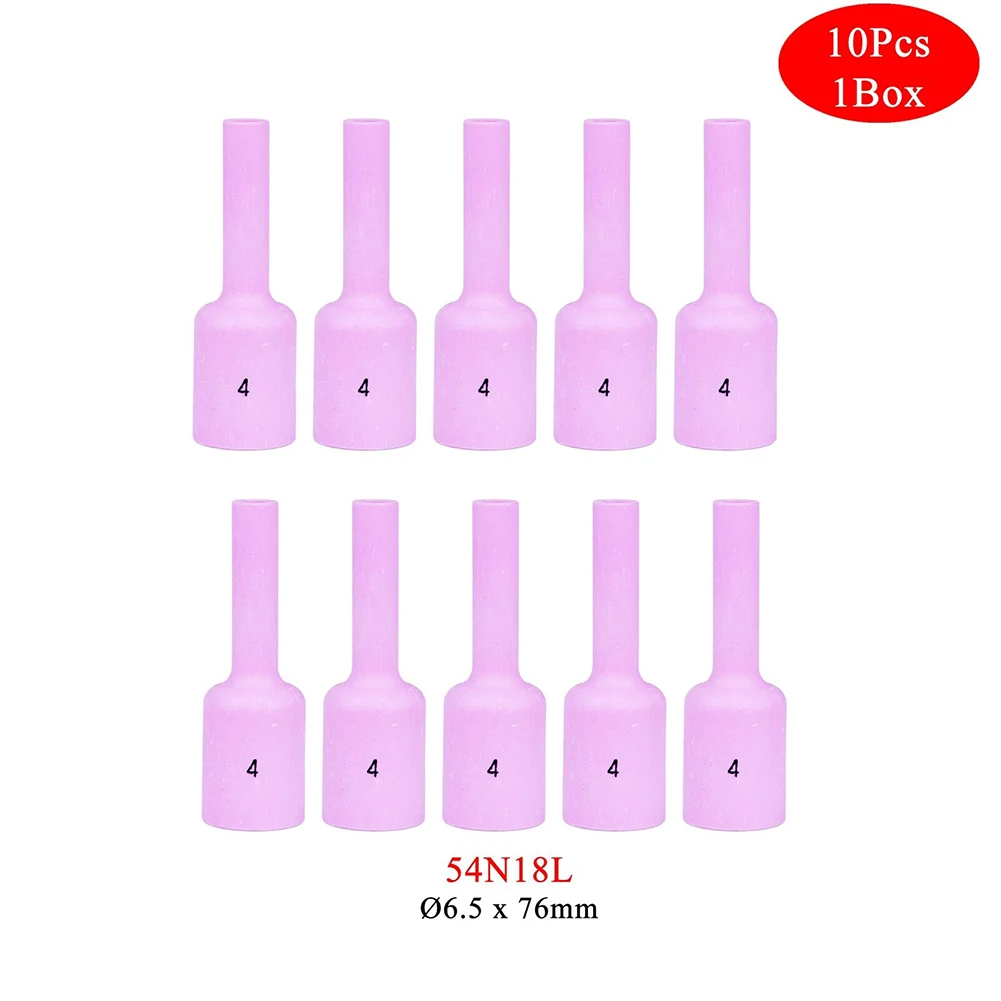 

10Pcs Gas Lens Nozzle 76mm 54N14L 54N15L 54N16L 54N17L 54N18L Alumina Gas Lens Nozzles For WP / SR 17 18 26 Welding Torches