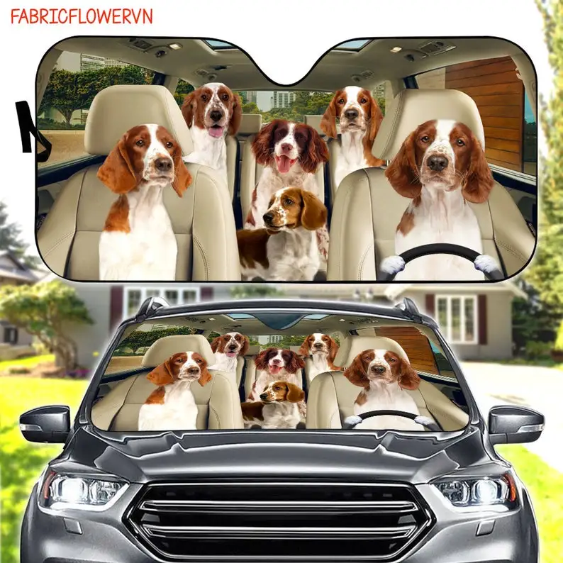 

Welsh Springer Spaniel, автомобильный солнцезащитный козырек, лобовое стекло для собак, подарок для любителей собак, автомобильный козырек для собак, ...