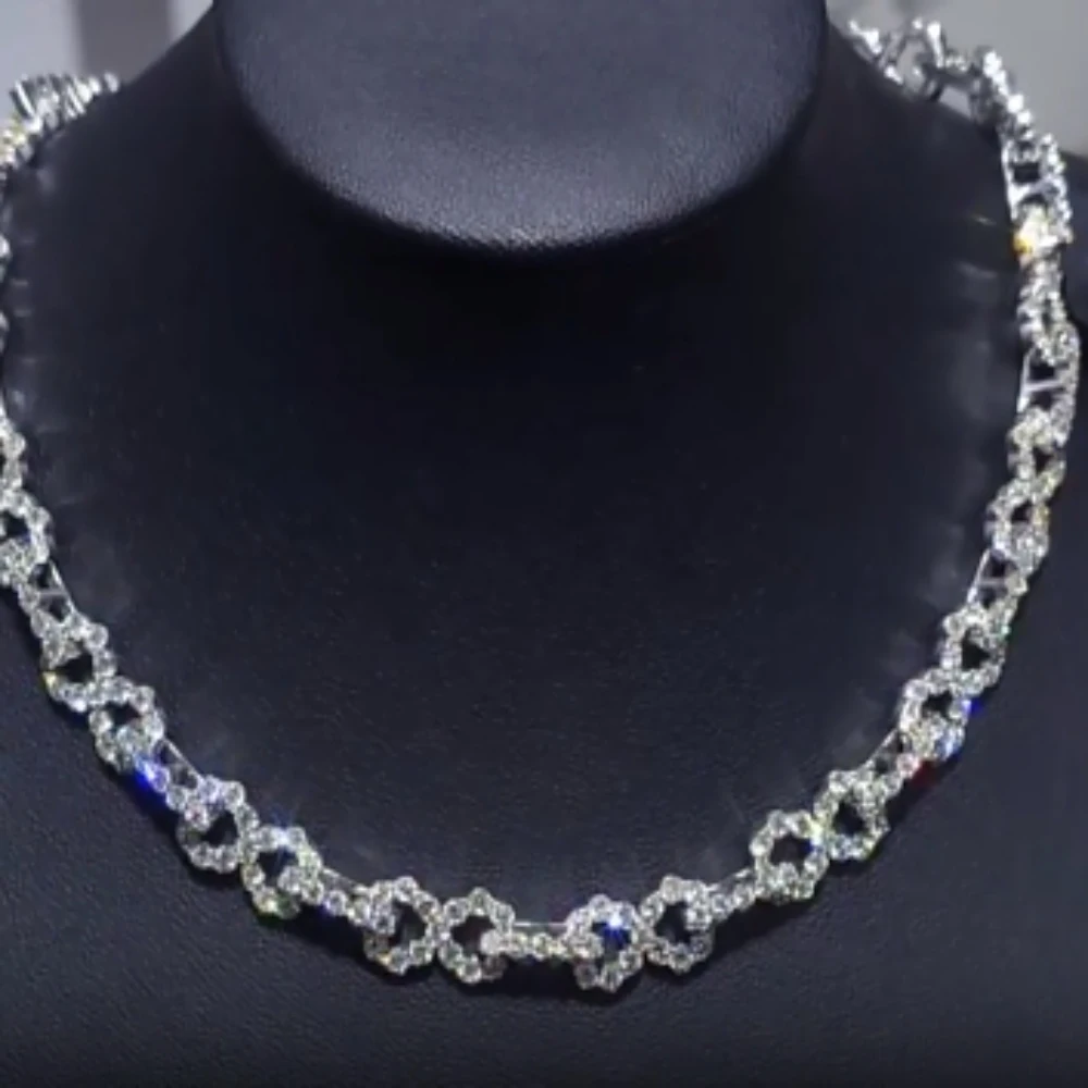 Цепочка с муассанитом в стиле хип-хоп 10 мм стерлинговое серебро 925 пробы цепочка